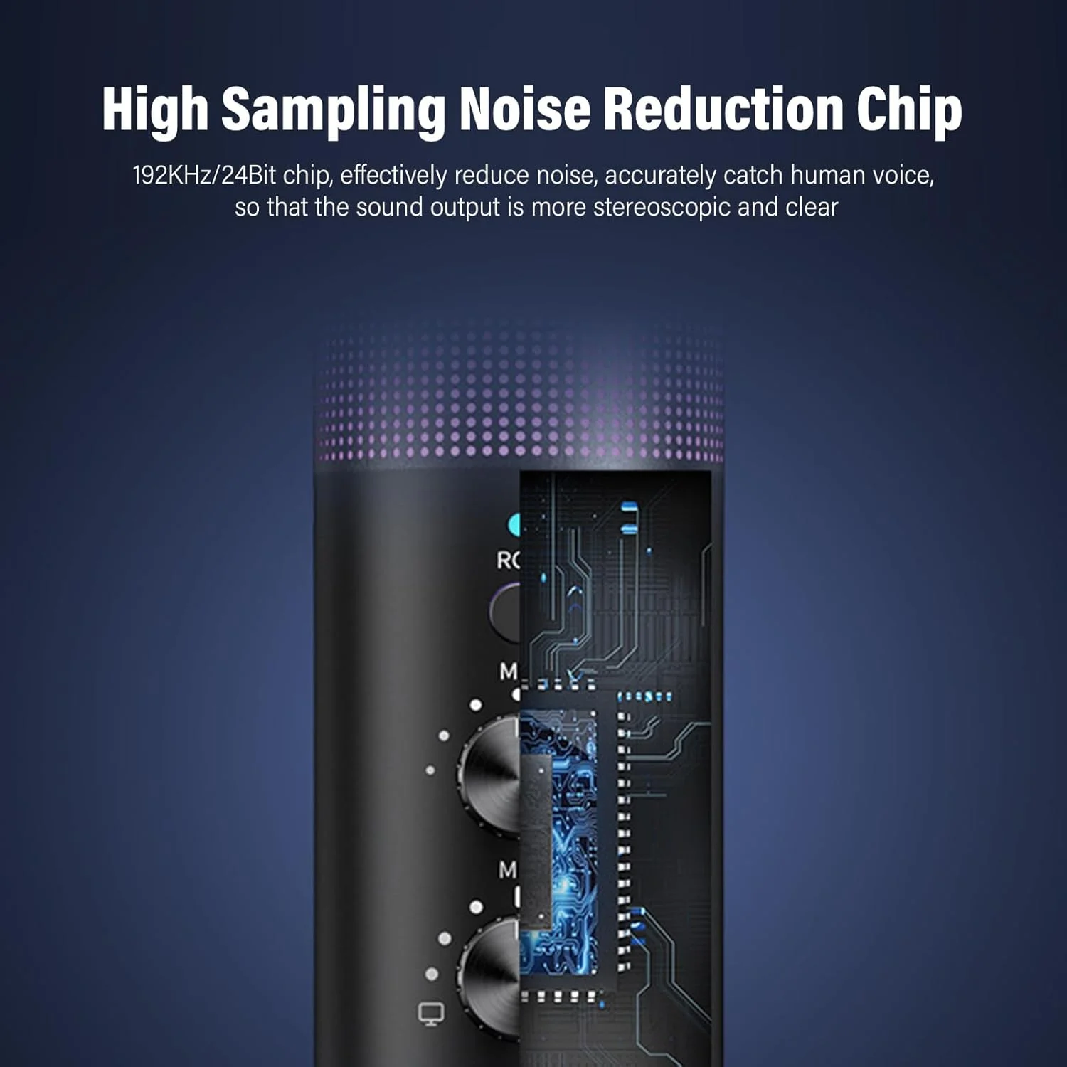 میکروفون USB Annadue با نورپردازی RGB، میکروفون کاندنسر کاردیوئید PC با تراشه حذف نویز، قطع صدا با یک لمس، Plug-Play، برای پخش زنده