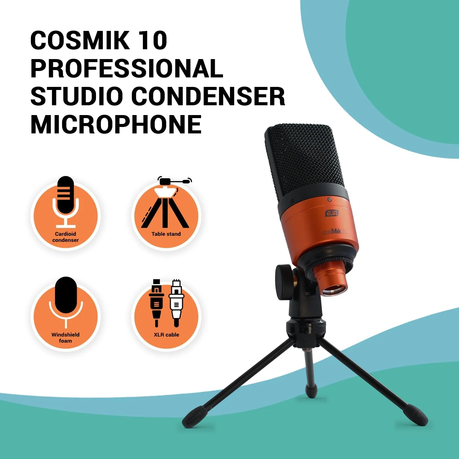 میکروفون کاندنسر استودیویی حرفه ای ESI cosMik 10