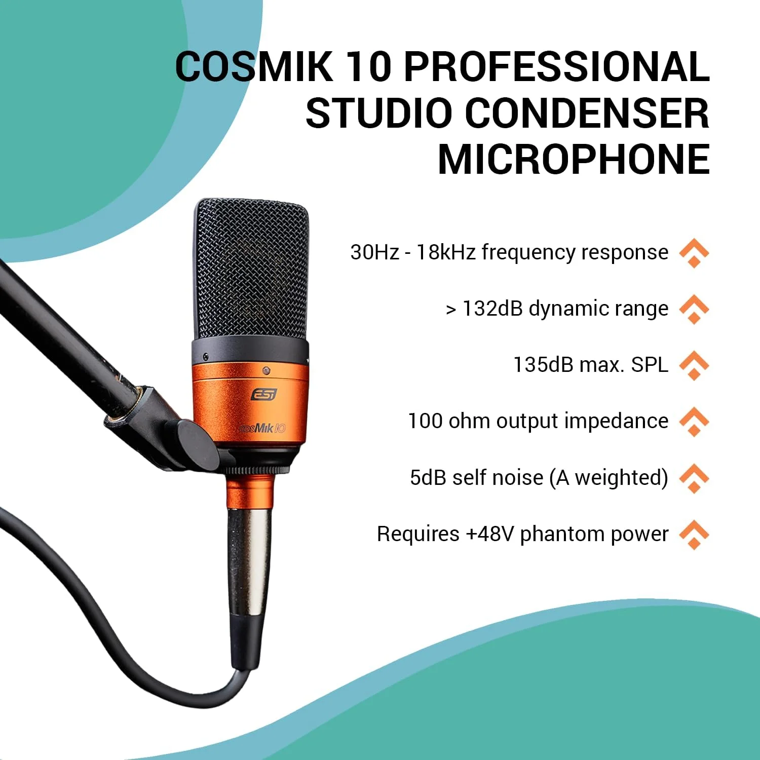 میکروفون کاندنسر استودیویی حرفه ای ESI cosMik 10