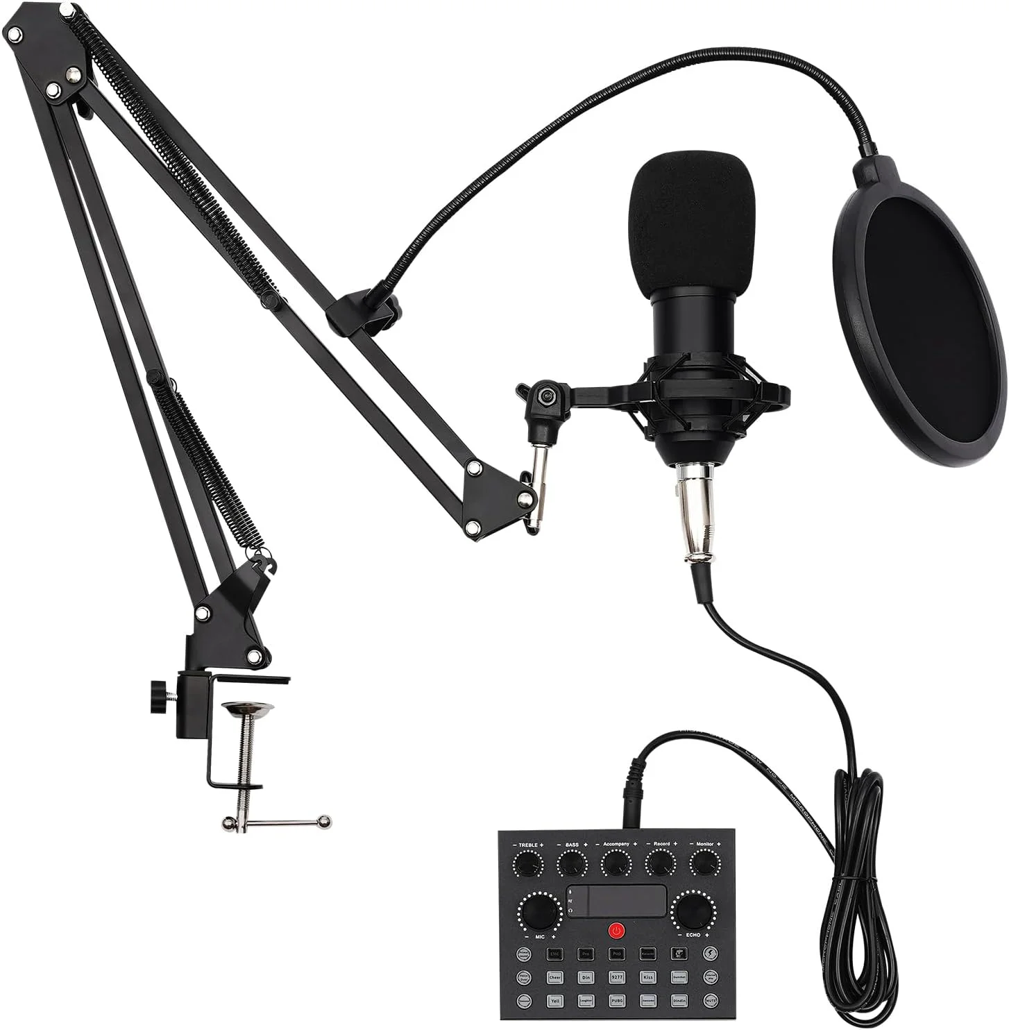 میکروفون کندانسور با کارت صدای رابط صوتی میکسر DJ کیت میکروفون میکسر صوتی برای پخش زنده میکروفون کندانسور با کارت صدای رابط صوتی میکسر DJ کیت میکروفون میکسر صوتی برای پخش زنده