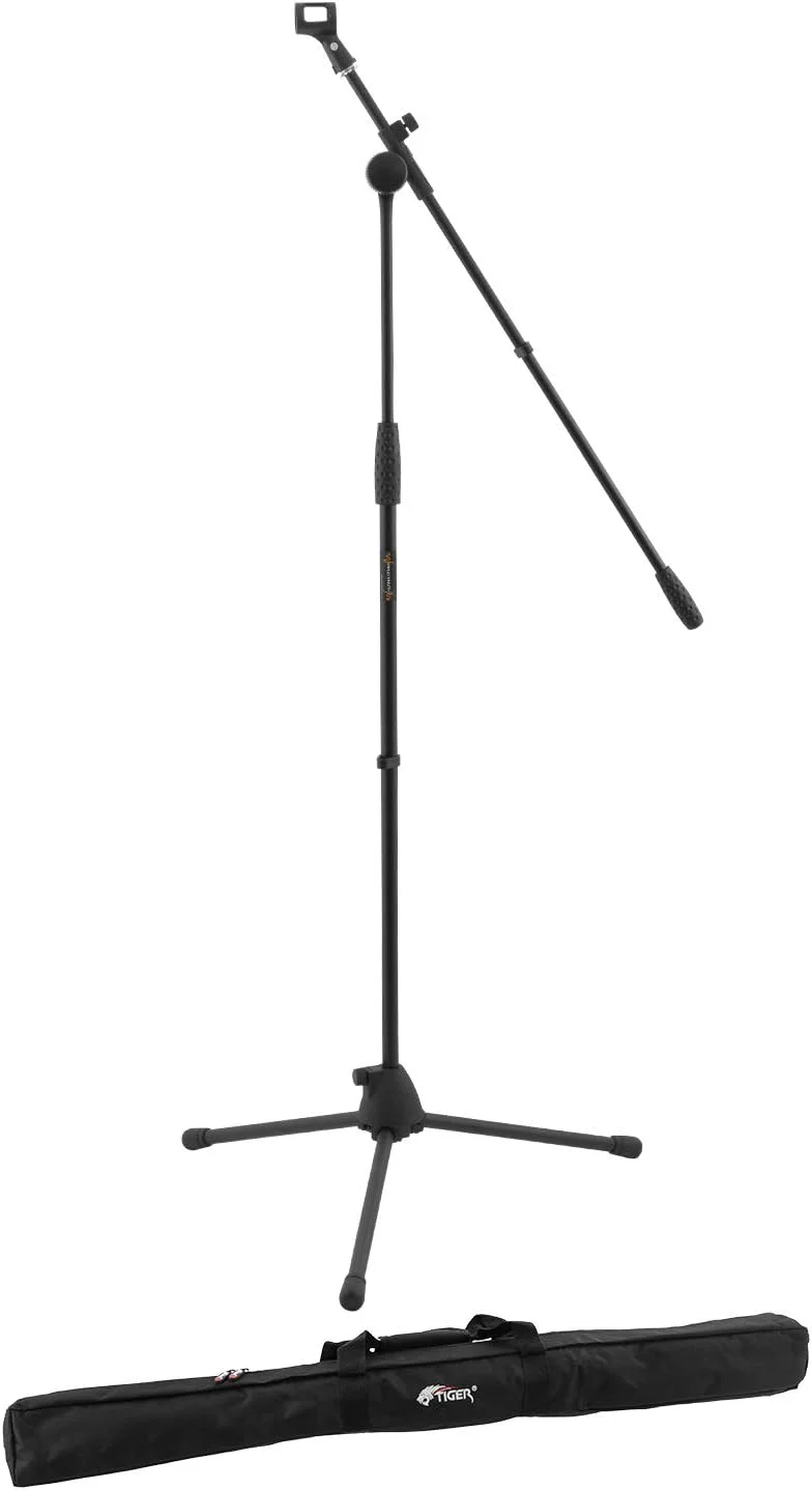 پایه میکروفون بوم و گیره میکروفون - پایه میکروفون با ارتفاع قابل تنظیم با پایه سه پایه و گیره میکروفون و کیف حمل پایه میکروفون بوم و گیره میکروفون - پایه میکروفون با ارتفاع قابل تنظیم با پایه سه پایه و گیره میکروفون و کیف حمل