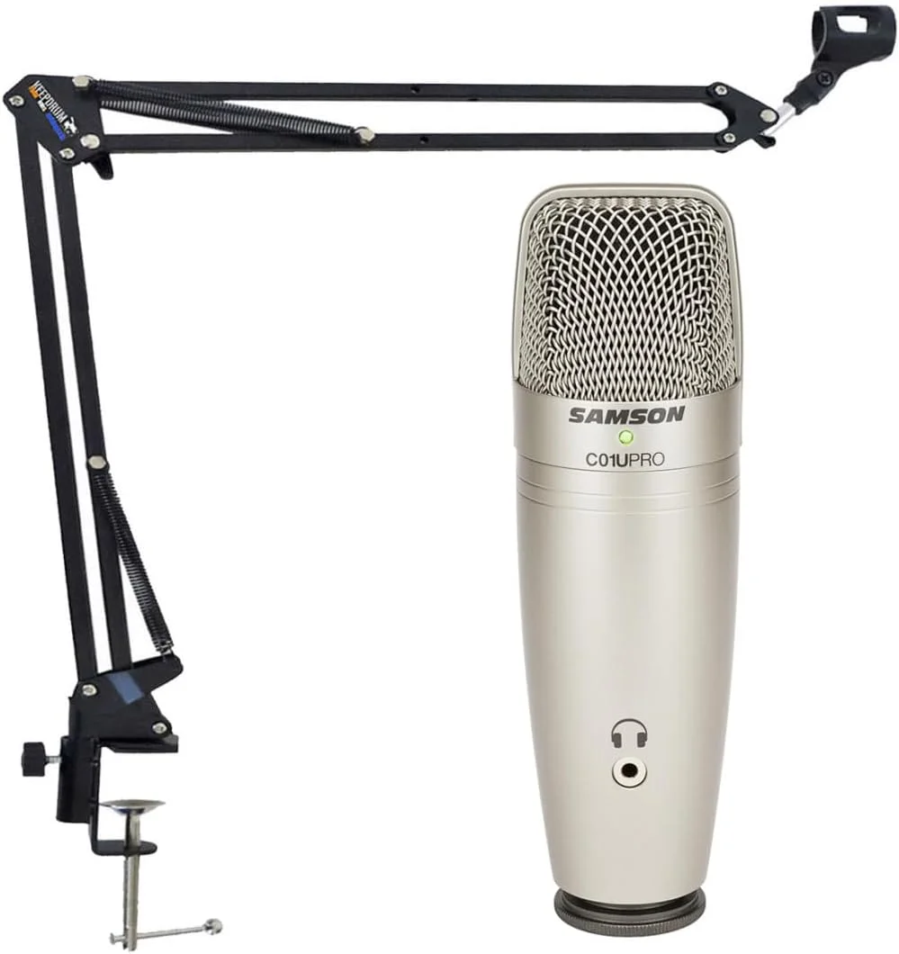 میکروفون کاندنسر USB سمسون C01U Pro + بازوی مفصلی استودیویی keepdrum NB35 میکروفون کاندنسر USB سمسون C01U Pro + بازوی مفصلی استودیویی keepdrum NB35