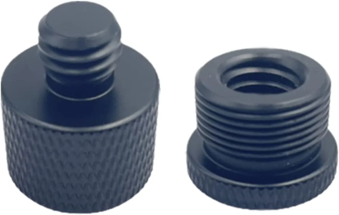 ۸ عدد آداپتور پایه میکروفون، ۴ عدد ۵/۸ به ۳/۸ و ۴ عدد ۳/۸ به ۵/۸ آداپتور، آلومینیومی، مشکی، مدل پایه