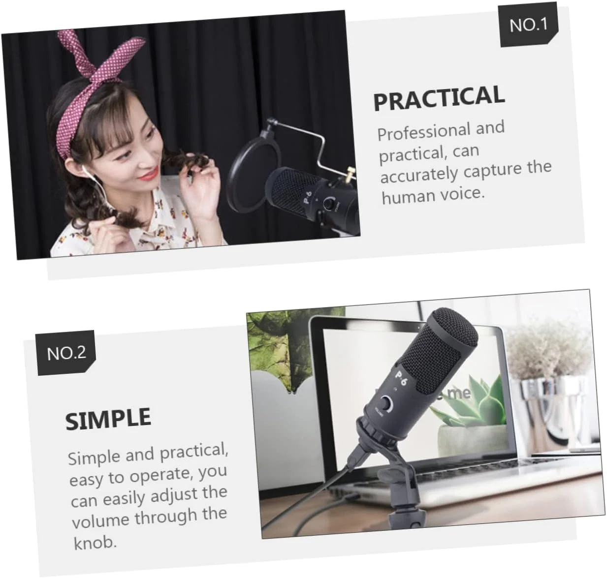 میکروفون USB خازنی BESTonZON همراه با سه پایه برای کنفرانس های ویدیویی، بازی، الگوی قطبی کاردیوئید، کاهش نویز، کاربری آسان، مدل تصادفی میکروفون USB خازنی BESTonZON همراه با سه پایه برای کنفرانس های ویدیویی، بازی، الگوی قطبی کاردیوئید، کاهش نویز، کاربری آسان، مدل تصادفی