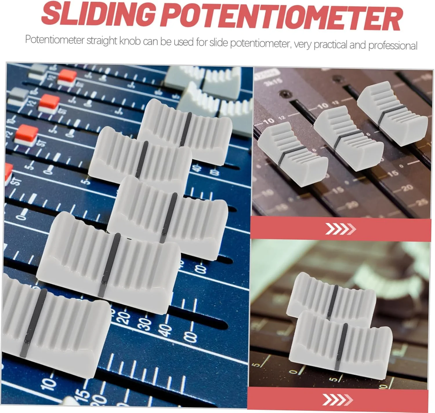 آباودام 12 عدد دکمه لغزنده پتانسیومتر خاکستری، دکمه های جایگزین برای پتانسیومتر گیتار، نصب آسان، بادوام و مقاوم، سازگار با Mgcx-USB -USB
