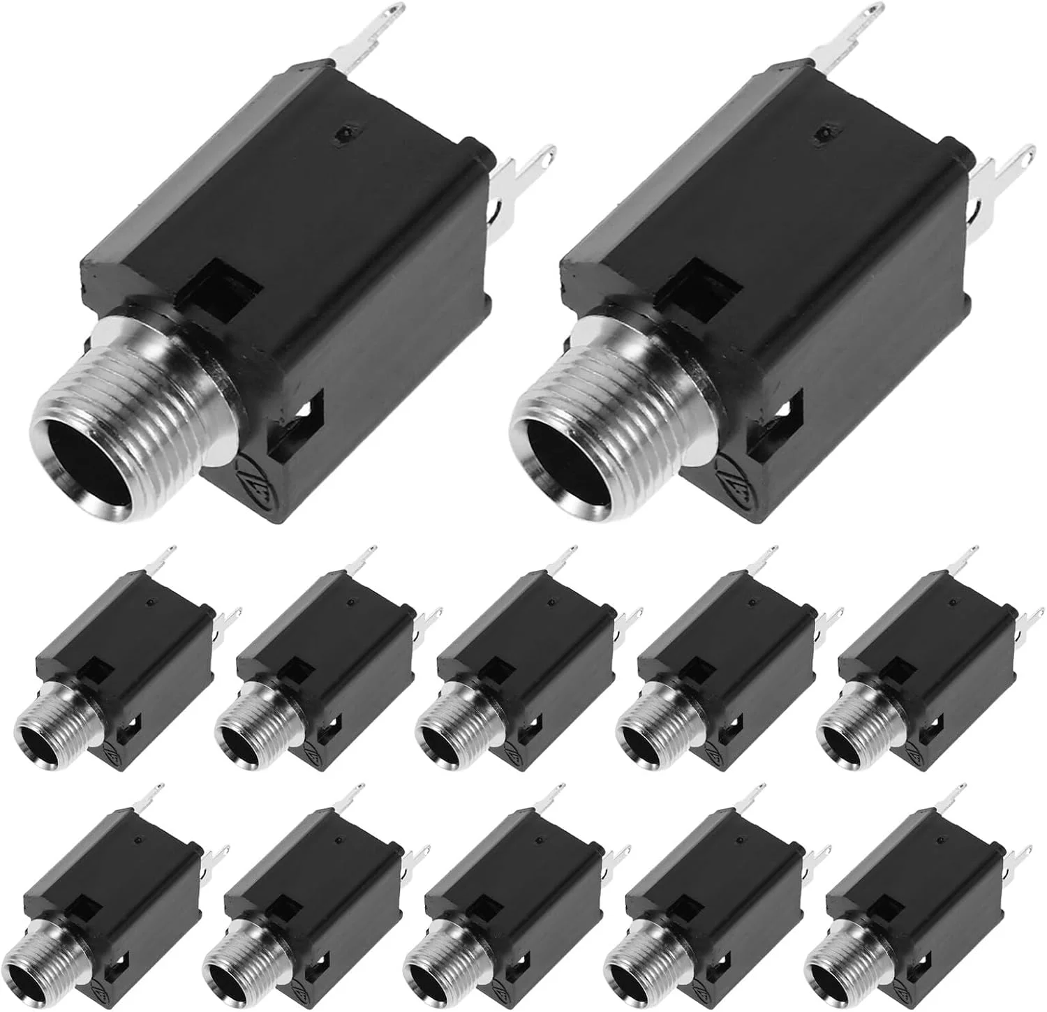 BESTonZON 12 عدد جک صوتی TRS میکسر میکروفون جک صوتی برای آمپلی فایر بلندگو اتصال صوتی TRS جک برای هدفون