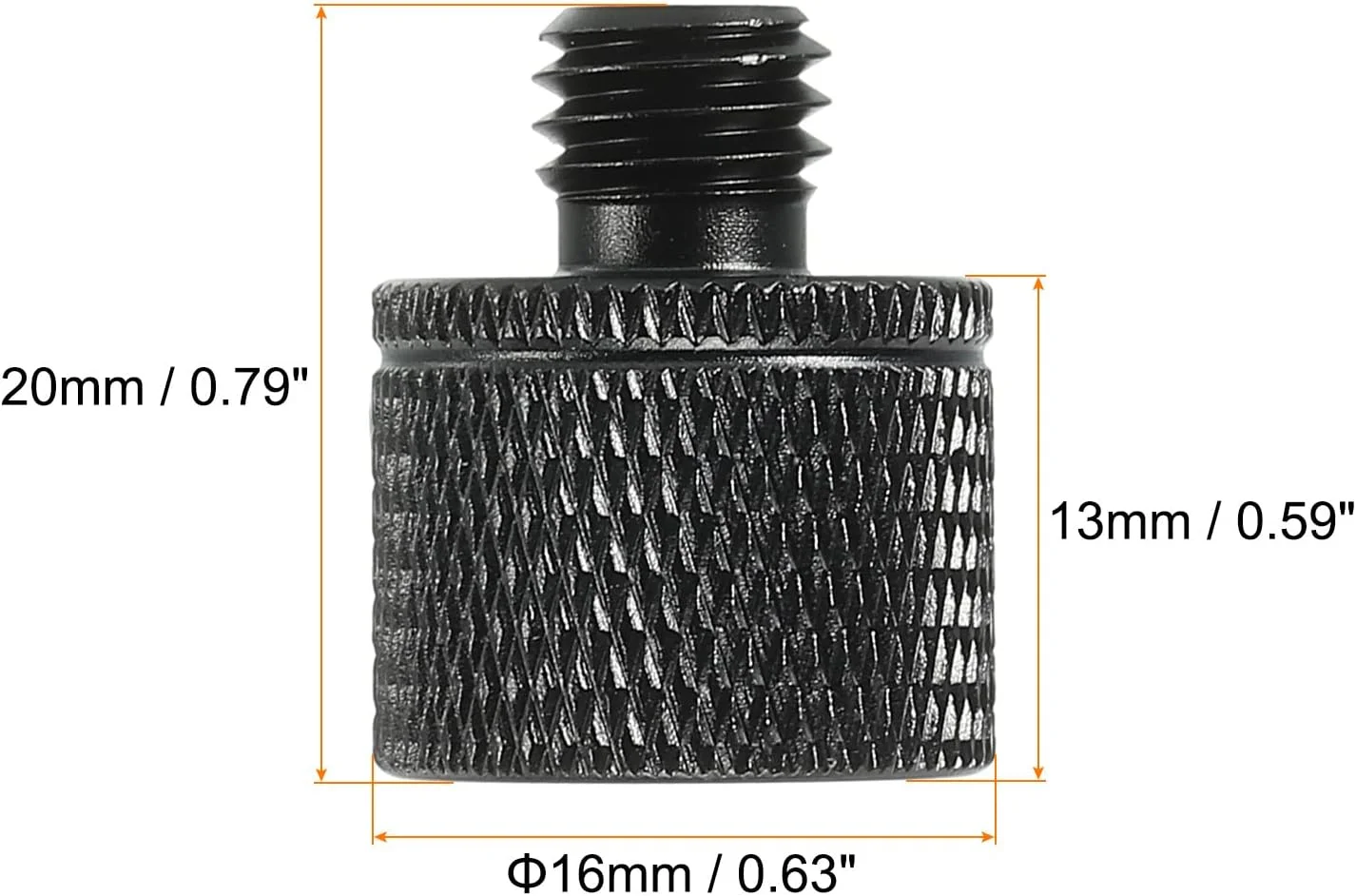 آداپتور پایه میکروفون سورسینگ مپ، مادگی 1/4 به نری M8، پیچ دوربین، مشکی