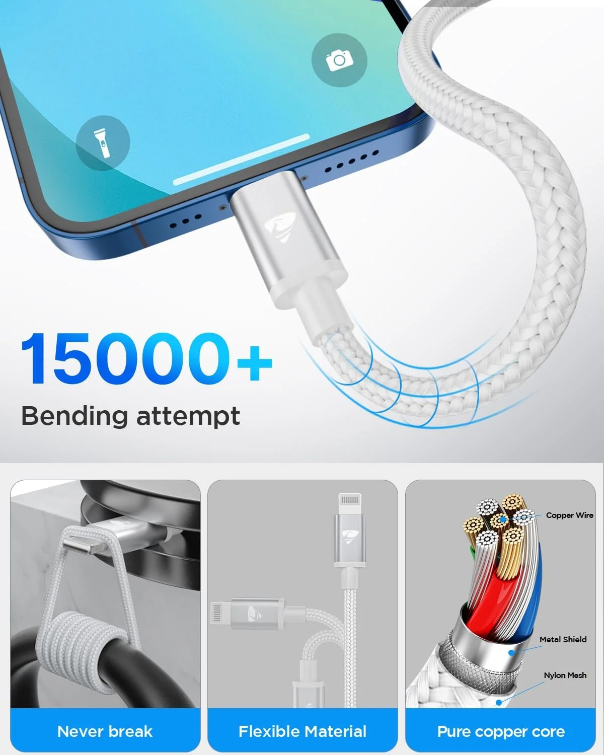 کابل شارژ آیفون Aioneus به طول 1 متر، کابل USB-C به لایتنینگ با قابلیت شارژ سریع و توان 20 وات PD برای آیفون 14، 13، 12، 11 پرو مکس، XR، XS، X، 8، 7، آیپد و مکبوک کابل شارژ آیفون Aioneus به طول 1 متر، کابل USB-C به لایتنینگ با قابلیت شارژ سریع و توان 20 وات PD برای آیفون 14، 13، 12، 11 پرو مکس، XR، XS، X، 8، 7، آیپد و مکبوک