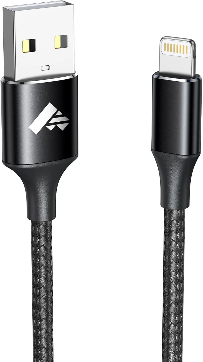 کابل شارژ آیفون Aioneus 3 متری، [دارای گواهی MFi اپل] کابل لایتنینگ بلند آیفون با روکش نایلونی بافته شده، کابل USB A به لایتنینگ، شارژ سریع برای آیفون 14، 13، 12، 11 پرو مکس مینی 8، آیپد