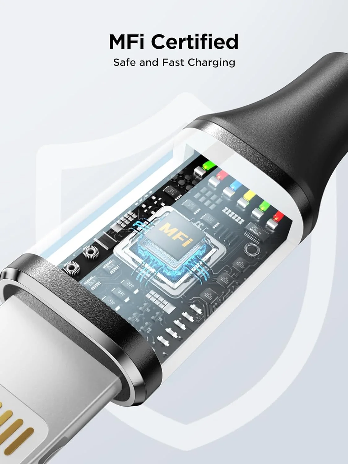 کابل شارژ آیفون Aioneus 3 متری، [دارای گواهی MFi اپل] کابل لایتنینگ بلند آیفون با روکش نایلونی بافته شده، کابل USB A به لایتنینگ، شارژ سریع برای آیفون 14، 13، 12، 11 پرو مکس مینی 8، آیپد