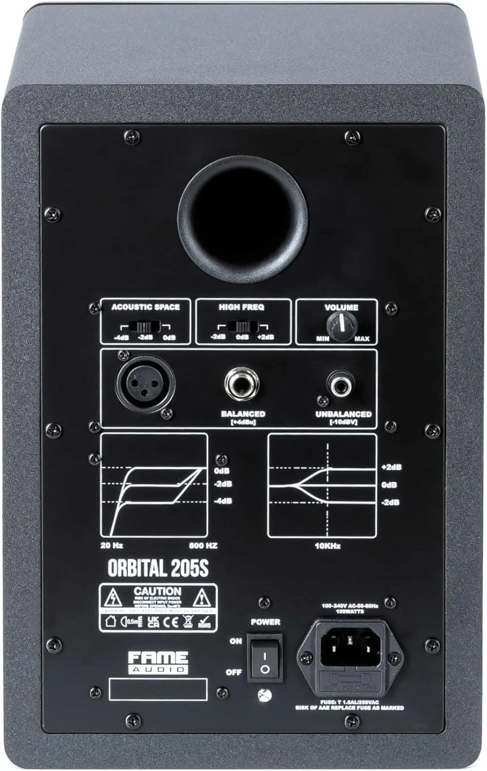 مانیتور استودیویی اکتیو Fame Audio Orbital 205S، دو طرفه، میدان نزدیک، ووفر 5.25 اینچی، توییتر 1 اینچی، 70 وات RMS، 55-20.000 هرتز، XLR، جک، جمع و جور، مناسب برای ضبط، میکس، مسترینگ، مشکی مانیتور استودیویی اکتیو Fame Audio Orbital 205S، دو طرفه، میدان نزدیک، ووفر 5.25 اینچی، توییتر 1 اینچی، 70 وات RMS، 55-20.000 هرتز، XLR، جک، جمع و جور، مناسب برای ضبط، میکس، مسترینگ، مشکی