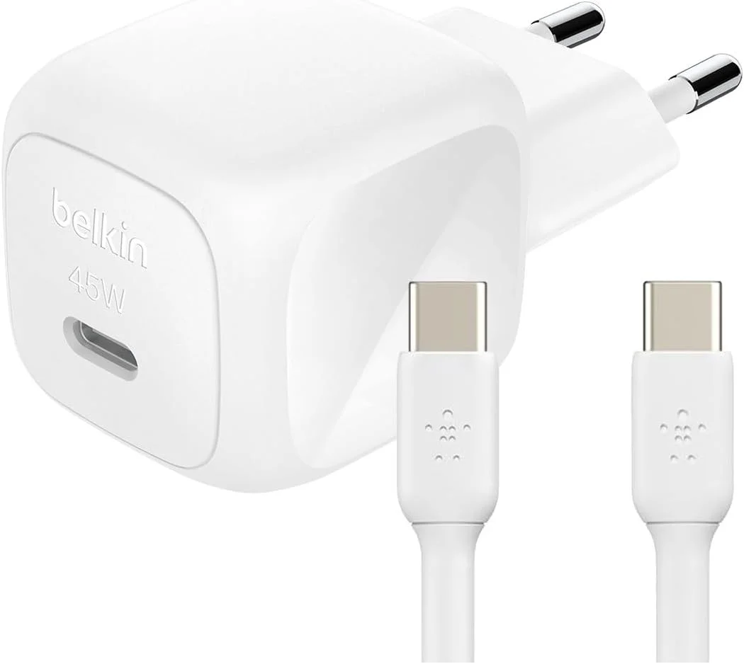 شارژر USB جمع و جور بلکین (45 وات) با کابل USB-C/USB-C، شارژ سریع برای اپل آیفون 16، 15، 14، پلاس، پرو، پرو مکس، سری سامسونگ گلکسی S25، S24، پیکسل 9، آیپد، ایرپادز - سفید شارژر USB جمع و جور بلکین (45 وات) با کابل USB-C/USB-C، شارژ سریع برای اپل آیفون 16، 15، 14، پلاس، پرو، پرو مکس، سری سامسونگ گلکسی S25، S24، پیکسل 9، آیپد، ایرپادز - سفید