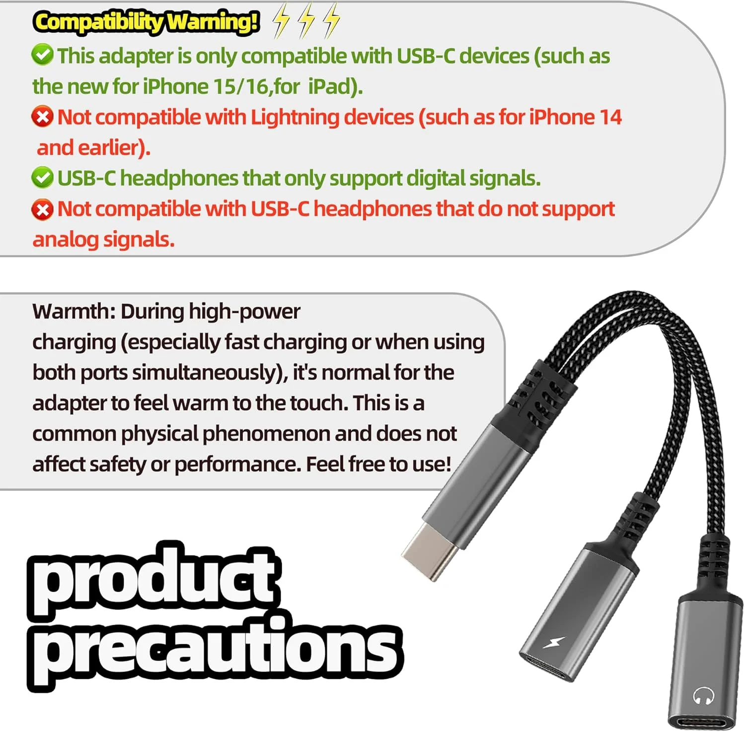 آداپتور دوگانه USB-C، کابل شارژ 2 در 1 DAC Type-C، دانگل شارژر صوتی برای اپل، برای آیفون 15 پرو مکس پلاس، برای آیپد پرو سازگار با سامسونگ گلکسی S24، کابل، لوازم جانبی اسپلیتر AUX، جک هدفون آداپتور دوگانه USB-C، کابل شارژ 2 در 1 DAC Type-C، دانگل شارژر صوتی برای اپل، برای آیفون 15 پرو مکس پلاس، برای آیپد پرو سازگار با سامسونگ گلکسی S24، کابل، لوازم جانبی اسپلیتر AUX، جک هدفون