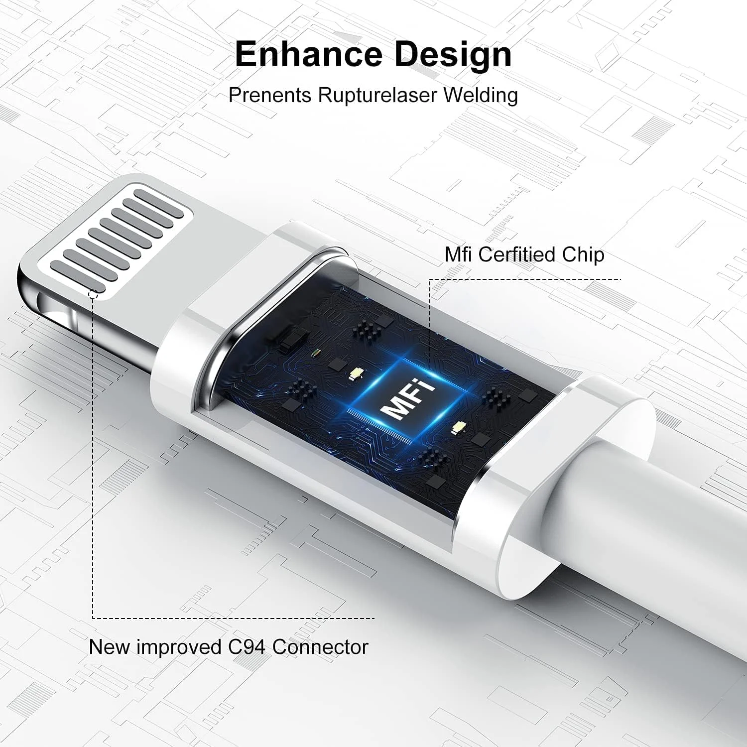 کابل شارژ سریع آیفون 90 سانتی‌متری، [دارای گواهی MFi اپل] کابل USB-C به لایتنینگ، پشتیبانی از پورت Type-C، کابل شارژ سریع 90 سانتی‌متری برای آیفون 14 پرو/14/13 پرو/12 پرو مکس/12 مینی/11 پرو/XS/XR/iPad