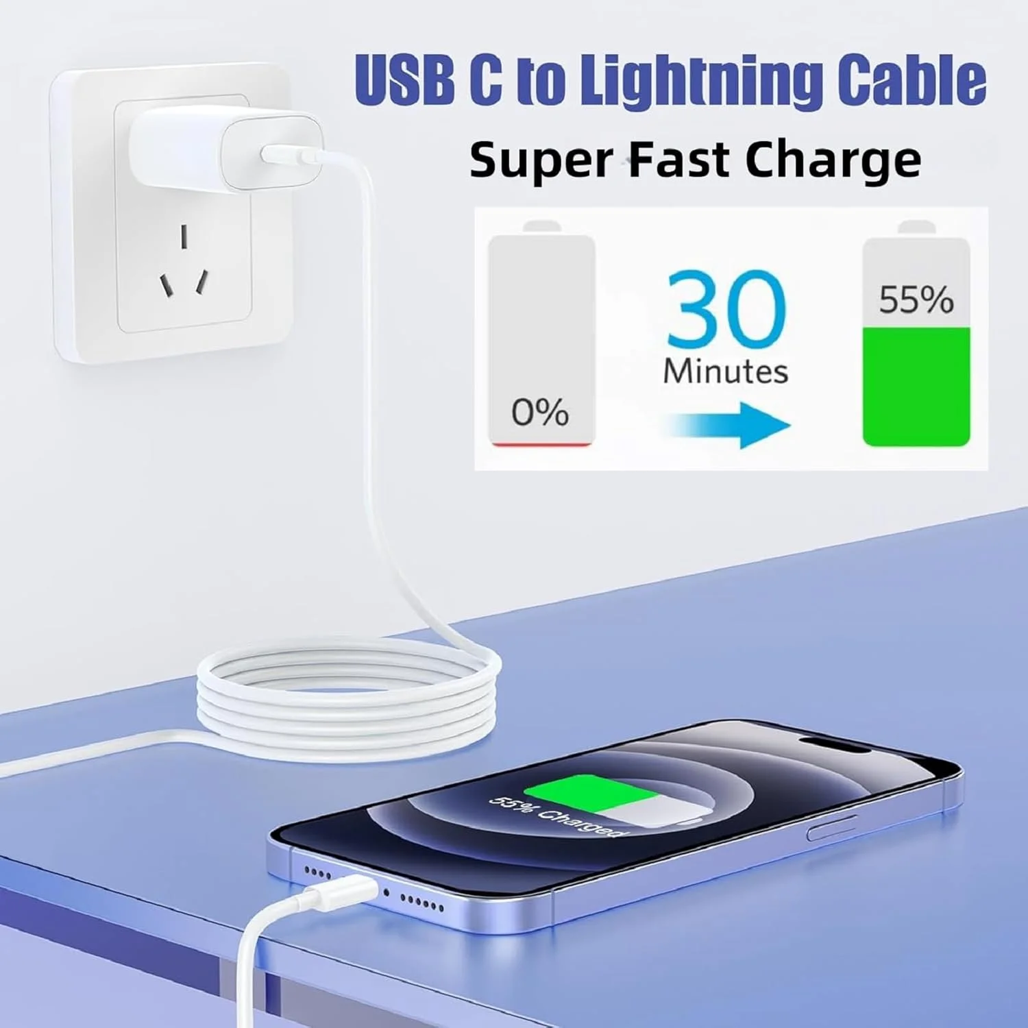 کابل USB-C به لایتنینگ 27 وات شارژ سریع مدل FT16/5M تک عددی دارای گواهی MFi، کابل شارژر فوق العاده بلند آیفون سازگار با iPad/iPod/iPhone 14/13/12/11/Pro Max/X/SE/8/7 کابل USB-C به لایتنینگ 27 وات شارژ سریع مدل FT16/5M تک عددی دارای گواهی MFi، کابل شارژر فوق العاده بلند آیفون سازگار با iPad/iPod/iPhone 14/13/12/11/Pro Max/X/SE/8/7