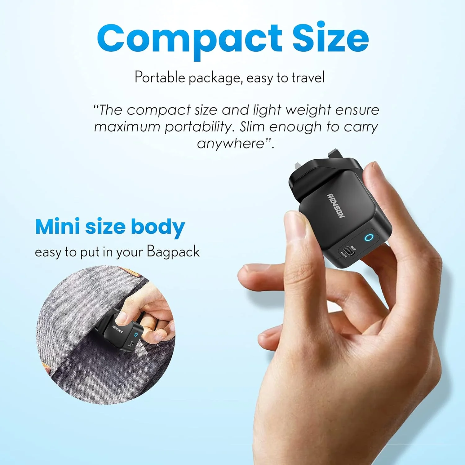 شارژر دیواری 20 واتی PD رمسون [دارای گواهی Apple MFi] به همراه کابل لایتنینگ به USB-C دارای گواهی MFi، آداپتور و کابل شارژ سریع آیفون برای آیفون 14 / 14Pro / 13Pro / 12Pro / 11Pro، آیپد، ایرپادز (مشکی)