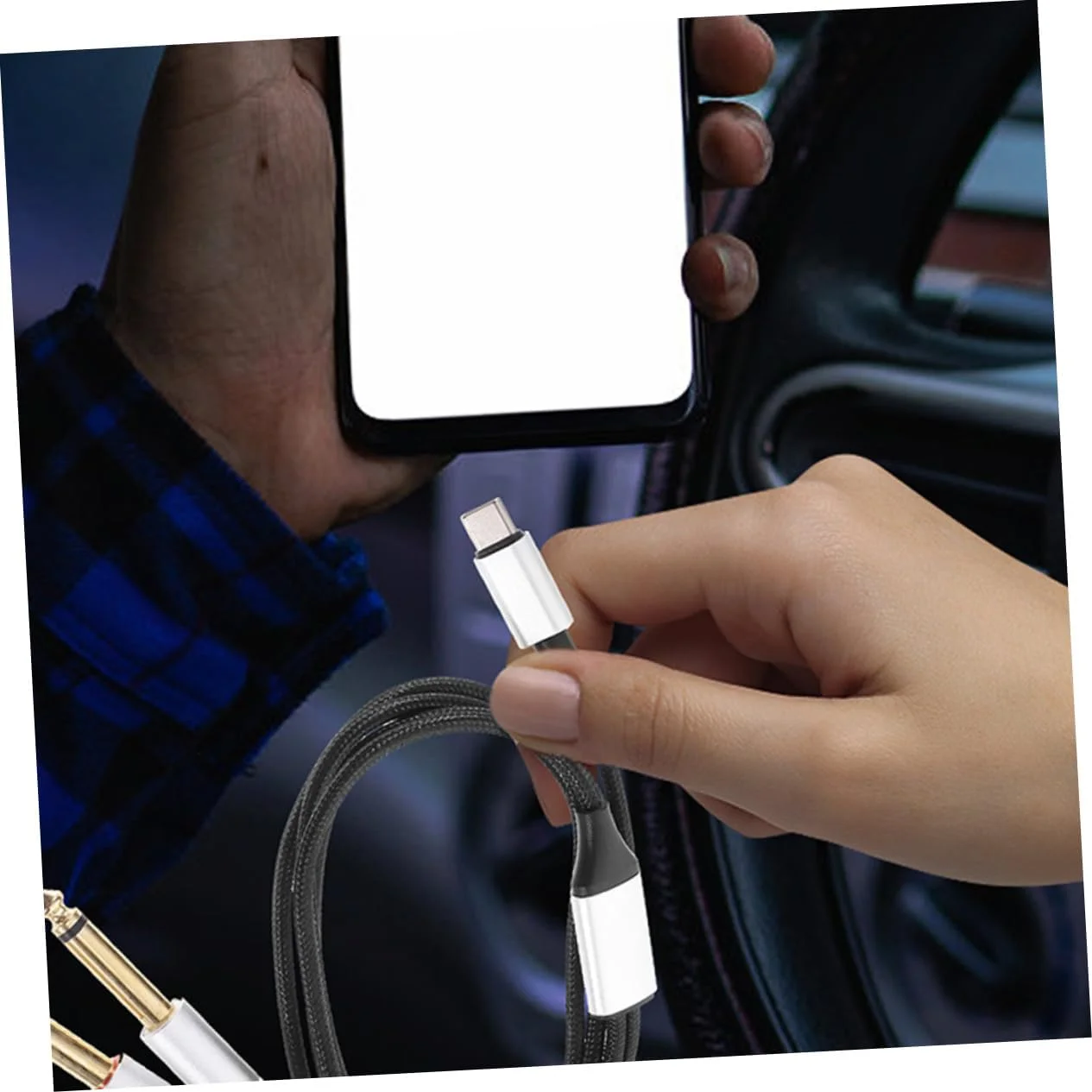 دو عدد کابل صوتی USB C دوتایی سازگار با تلفن هوشمند تبلت لپ تاپ بلندگو کابل انتقال صوتی با کیفیت بالا برای نوازندگان و دی جی ها