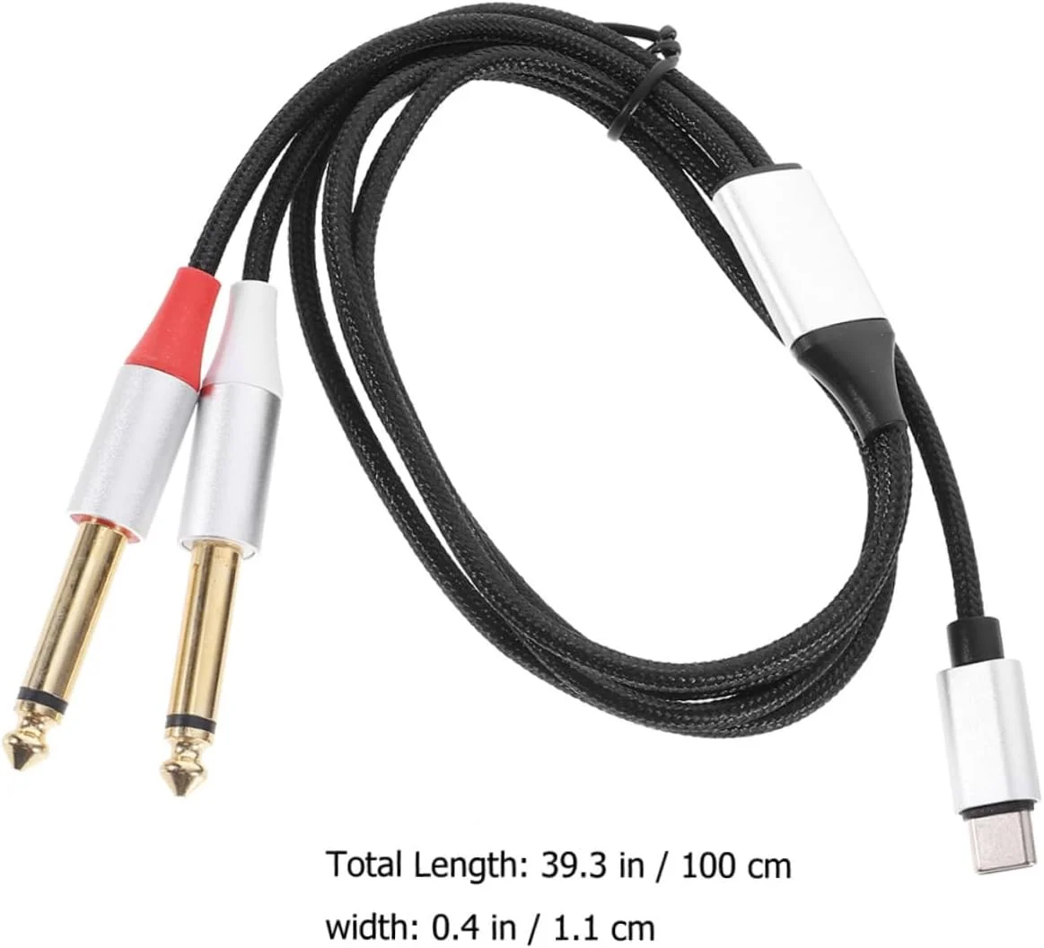 دو عدد کابل صوتی USB C دوتایی سازگار با تلفن هوشمند تبلت لپ تاپ بلندگو کابل انتقال صوتی با کیفیت بالا برای نوازندگان و دی جی ها