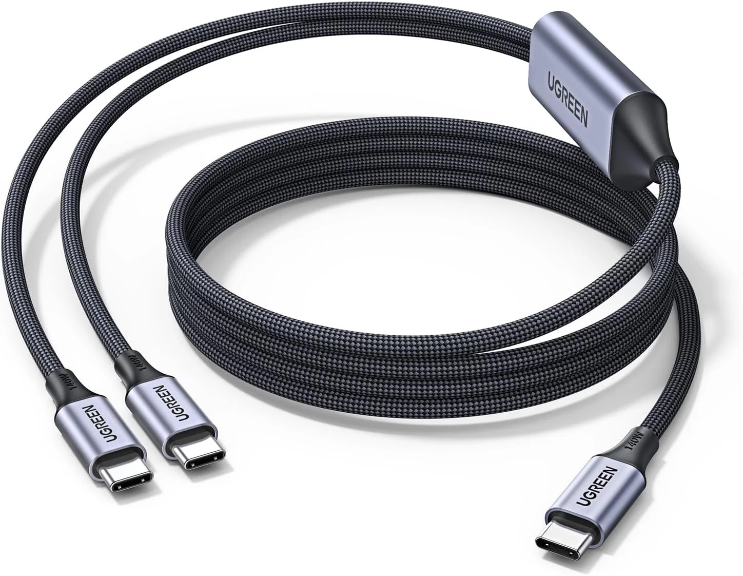 کابل 2 در 1 نوع C به نوع C یوگرین 140 وات حداکثر 1.5 متر، کابل شارژ سریع USB-C با تخصیص هوشمند نیرو سازگار با MacBook Pro/Air، HP، Dell، iPad Pro، iPhone 16-15، Galaxy S25، Xiaomi، OPPO کابل 2 در 1 نوع C به نوع C یوگرین 140 وات حداکثر 1.5 متر، کابل شارژ سریع USB-C با تخصیص هوشمند نیرو سازگار با MacBook Pro/Air، HP، Dell، iPad Pro، iPhone 16-15، Galaxy S25، Xiaomi، OPPO