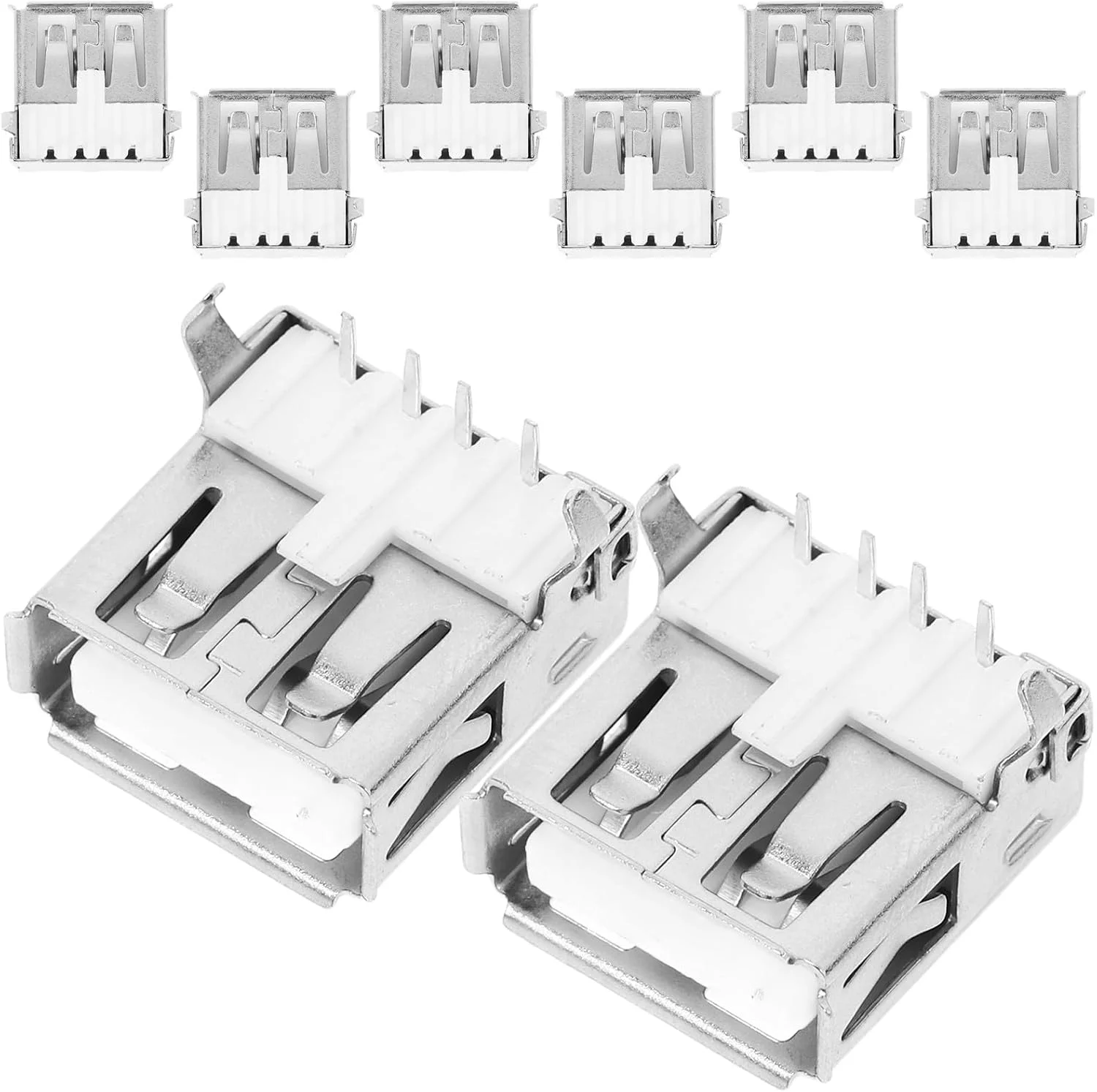 GALPADA بسته 100 عددی مادگی زاویه دار با پوشش محافظ، پورت USB بادوام، سوکت جایگزین مادگی برای انتقال سریع داده، صرفه جویی در فضا، مناسب برای لپ تاپ و تلفن هوشمند