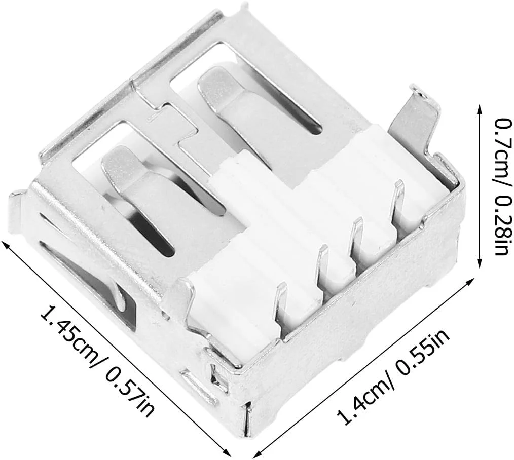 GALPADA بسته 100 عددی مادگی زاویه دار با پوشش محافظ، پورت USB بادوام، سوکت جایگزین مادگی برای انتقال سریع داده، صرفه جویی در فضا، مناسب برای لپ تاپ و تلفن هوشمند