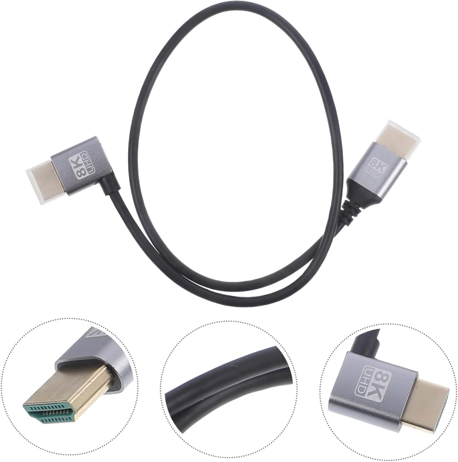 کابل ویدیوئی انعطاف پذیر برای کامپیوتر، لپ تاپ، تلویزیون، سینمای خانگی و بازی، طراحی زاویه دار برای فضاهای تنگ