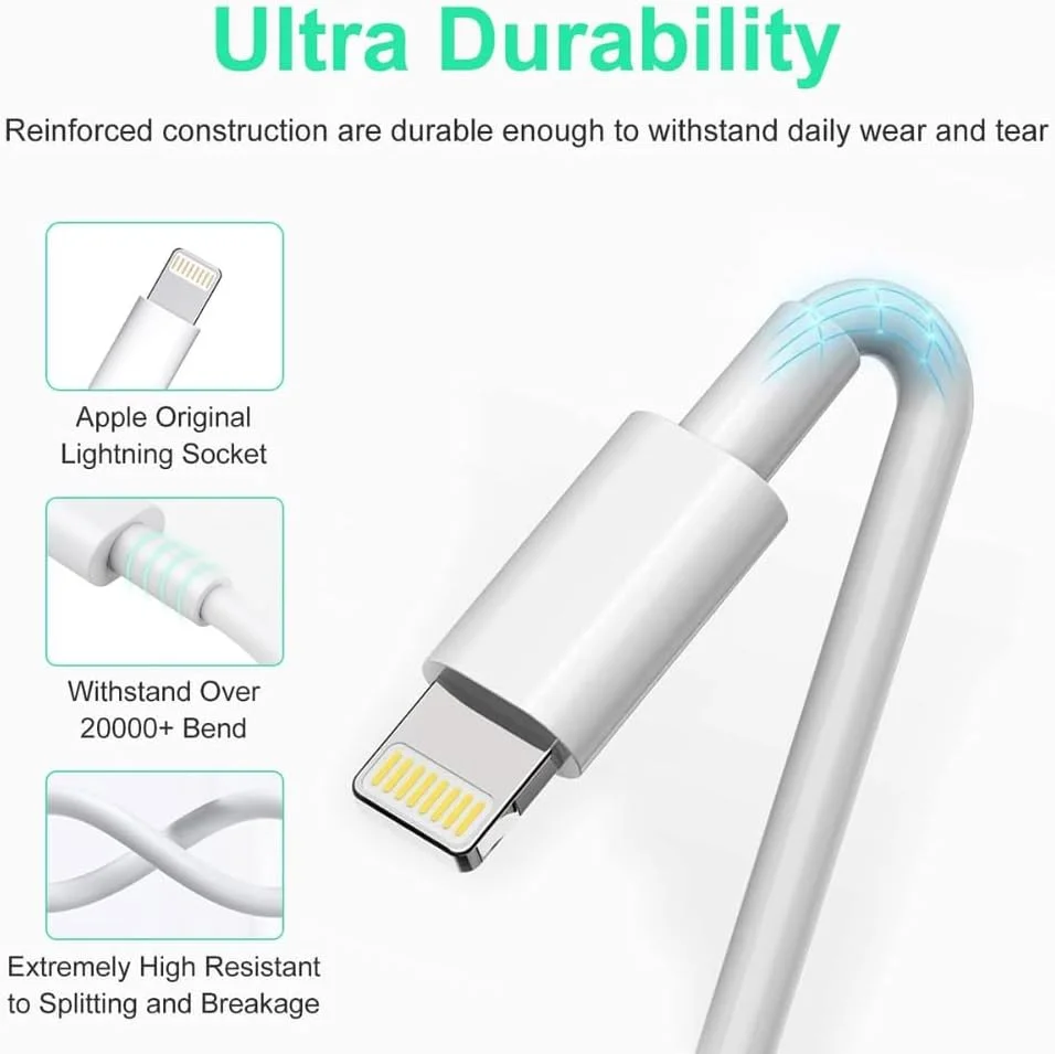 کابل USB Type C به لایتنینگ 1 متری، شارژ سریع 2.4 آمپر و همگام سازی داده، کابل شارژر سازگار با آیفون 14/13/12/11 پرو مکس، آیپد و ایرپادز – سفید کابل USB Type C به لایتنینگ 1 متری، شارژ سریع 2.4 آمپر و همگام سازی داده، کابل شارژر سازگار با آیفون 14/13/12/11 پرو مکس، آیپد و ایرپادز – سفید