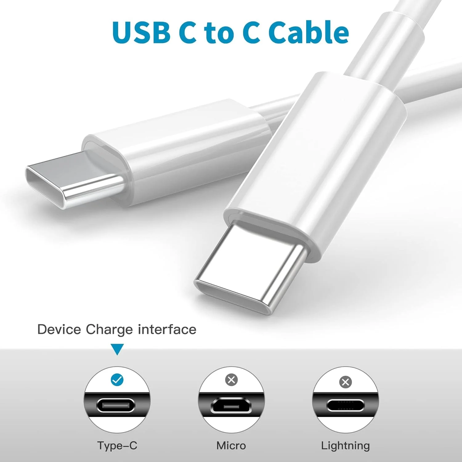 کابل شارژ USB C به USB C مدل YBMTIGICS، مناسب برای شارژ سریع گوشی آیفون ۱۵، طول ۱.۸ متری، کابل برق USBC به USB-C برای آیفون ۱۵ پرو مکس/مک بوک ایر ۱۳ اینچی/آیپد پرو/ایر/نسل دهم/چهارم/پنجم، Type C، بسته ۲ عددی، ۱.۸ متری، ۶۰ وات کابل شارژ USB C به USB C مدل YBMTIGICS، مناسب برای شارژ سریع گوشی آیفون ۱۵، طول ۱.۸ متری، کابل برق USBC به USB-C برای آیفون ۱۵ پرو مکس/مک بوک ایر ۱۳ اینچی/آیپد پرو/ایر/نسل دهم/چهارم/پنجم، Type C، بسته ۲ عددی، ۱.۸ متری، ۶۰ وات