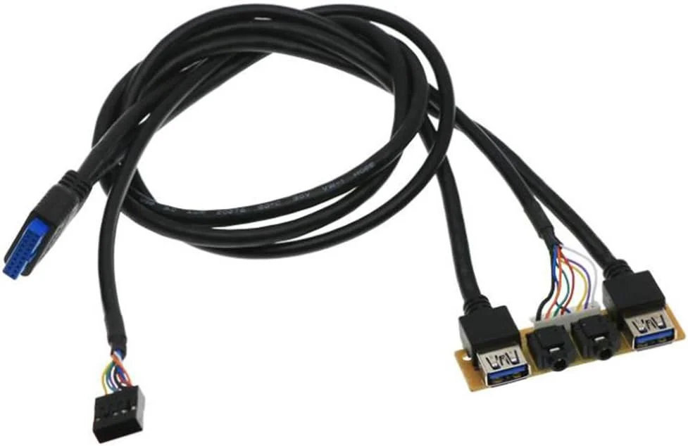 پنل جلویی 60 سانتی متری کیس کامپیوتر با پورت های USB3.0 + USB3.0 + اتصالات صوتی HD و کابل داخلی