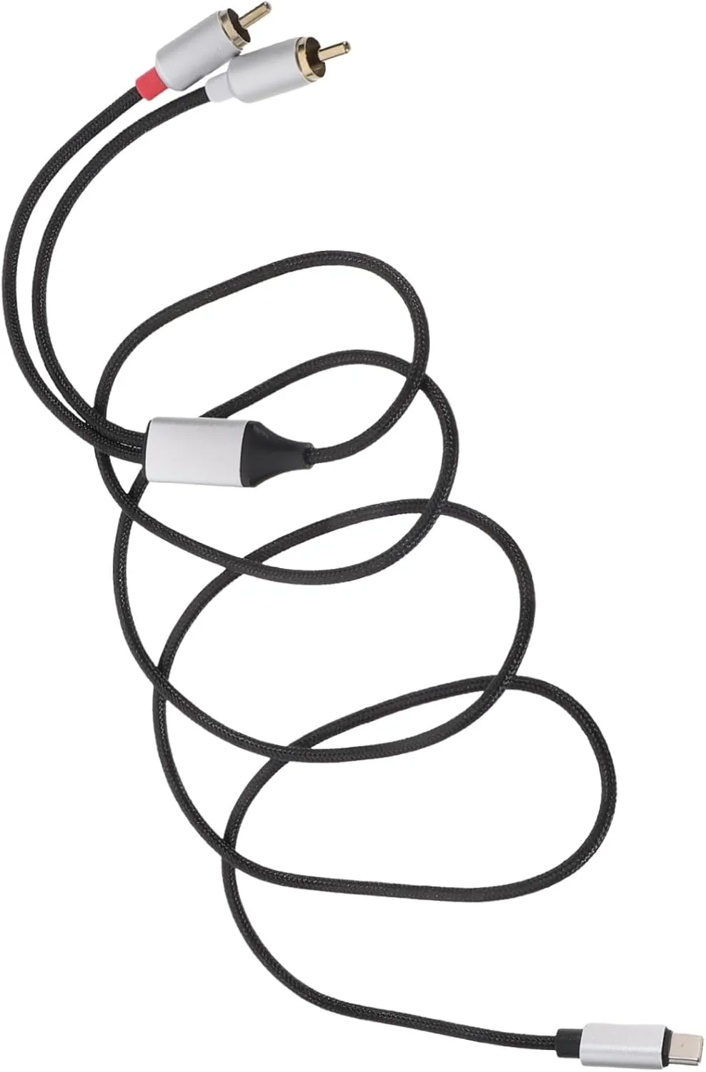 کابل صوتی استریو دوتایی RCA به USB-C طول 1 متر، سازگار با تلفن های هوشمند، تبلت ها و کامپیوترها، اتصال آسان و بادوام برای انتقال صدای شفاف