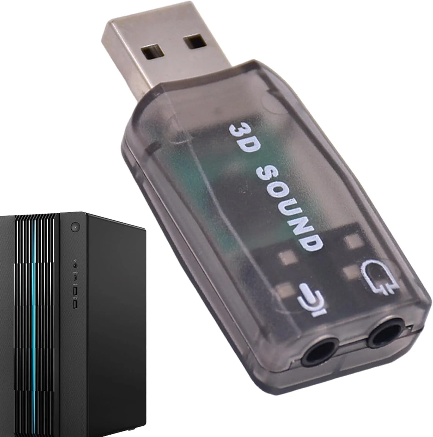 آداپتور صوتی USB - رابط صوتی USB، آداپتور صوتی کامپیوتر | دستگاه Plug-and-Play برای کیفیت صدا، ایده آل برای موسیقی، برنامه های تلویزیونی و جلسات، طراحی جمع و جور و قابل حمل