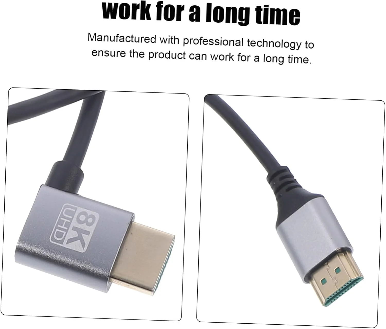 کابل ویدیویی 0.5 متری با اتصال زاویه دار و سرعت بالا برای مانیتور، لپ تاپ و تلویزیون، مناسب برای گیمرها و علاقه مندان به فیلم