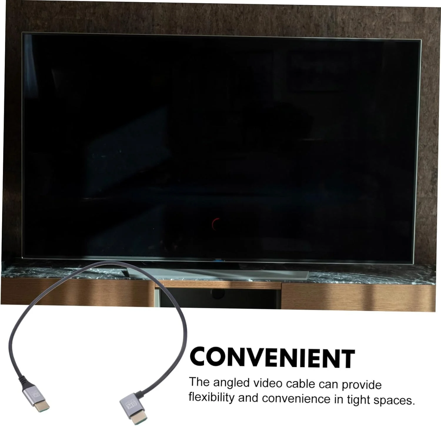 کابل ویدیویی 0.5 متری با اتصال زاویه دار و سرعت بالا برای مانیتور، لپ تاپ و تلویزیون، مناسب برای گیمرها و علاقه مندان به فیلم