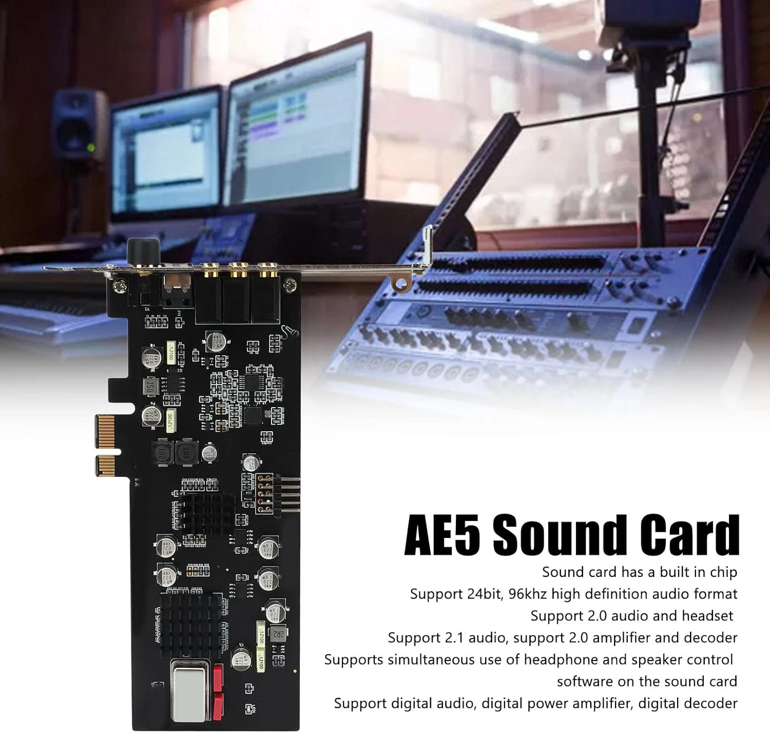 کارت صدای 24 بیتی 96 کیلوهرتز برای کیفیت صدای عالی در بازی، آواز و علاقه مندان به موسیقی HiFi