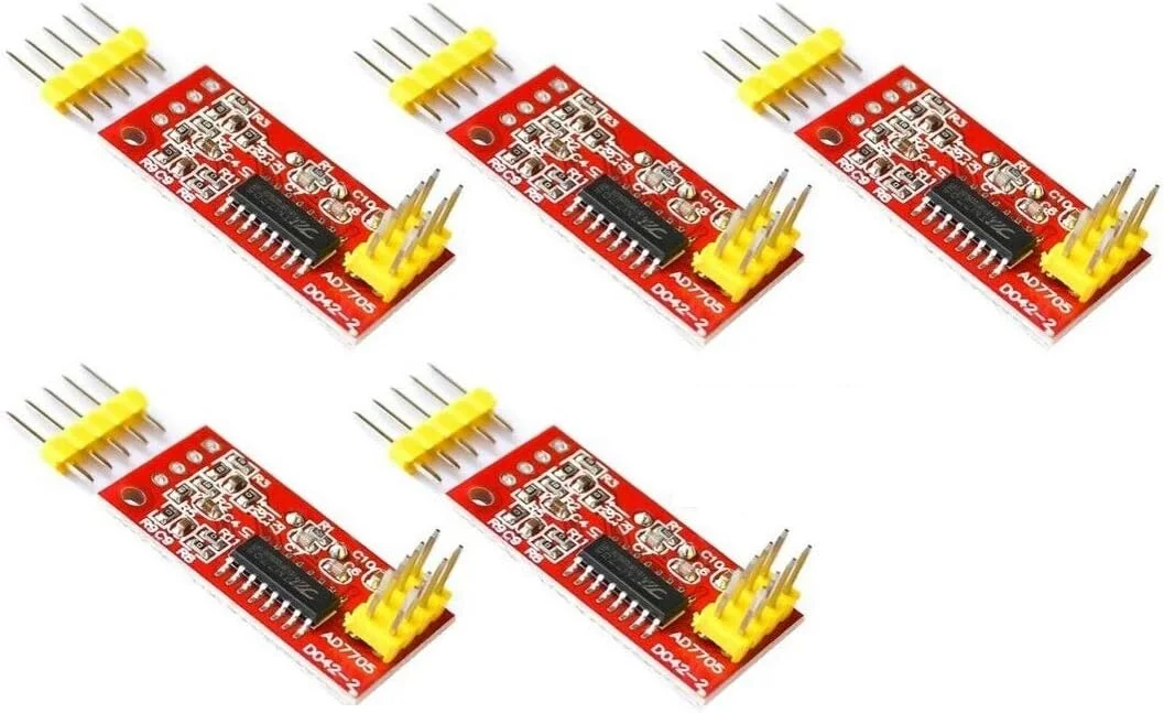 ۵ عدد ماژول جمع آوری داده ADC دوگانه ۱۶ بیتی AD7705 با SPI و بهره ورودی قابل برنامه ریزی