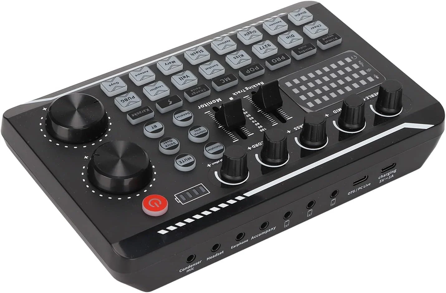 کارت صدای زنده USB سانگویو، میکسر دو کاناله 16 بیتی قابل حمل برای کامپیوتر و تلفن های همراه، بسته تجهیزات پادکست DJ برای استودیوی کارائوکه آکوستیک، جنس ABS