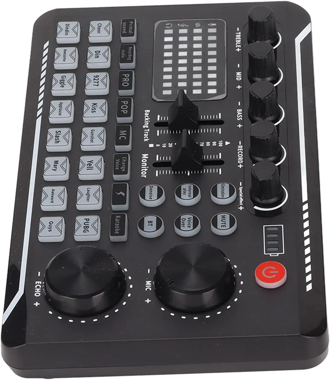 کارت صدای زنده USB سانگویو، میکسر دو کاناله 16 بیتی قابل حمل برای کامپیوتر و تلفن های همراه، بسته تجهیزات پادکست DJ برای استودیوی کارائوکه آکوستیک، جنس ABS