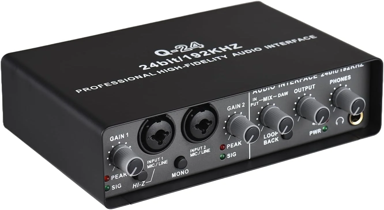 کارت صدای حرفه ای SUNGOOYUE با رابط USB، منبع تغذیه 48 ولت با قابلیت Loop Back، کارت صدای خارجی USB Plug and Play برای ضبط موسیقی و پادکست