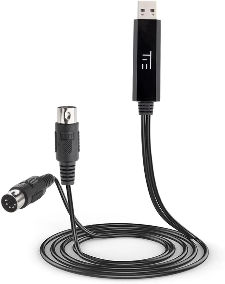 TIE Studio میدی حرفه ای بدون تاخیر (رابط USB-Type A شامل Octokoppler، 2.0 متر، Plug & Play، زمانبندی پایدار، ویندوز و Mac OSX) مشکی