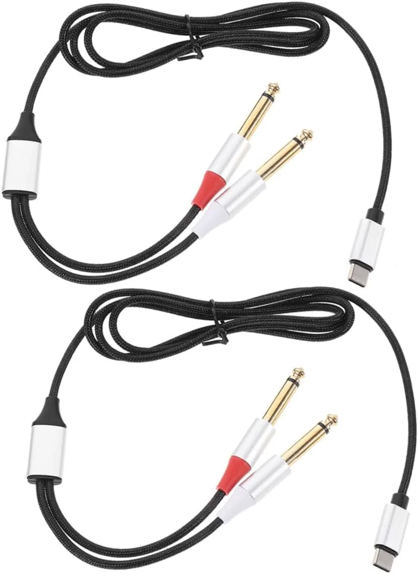 ۲ عدد کابل صوتی USB نوع C با روکش دوتایی نایلونی TPE با روکش طلا برای تلفن هوشمند، تبلت، لپ تاپ، بلندگو، نوازنده، دی جی، فناوری صدا ۲ عدد کابل صوتی USB نوع C با روکش دوتایی نایلونی TPE با روکش طلا برای تلفن هوشمند، تبلت، لپ تاپ، بلندگو، نوازنده، دی جی، فناوری صدا