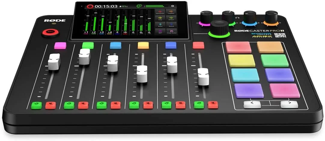ایستگاه پادکست Rode Rodecaster Pro II Mischpult + میکروفون Rode Podmic مشکی + کابل XLR کیپدرام