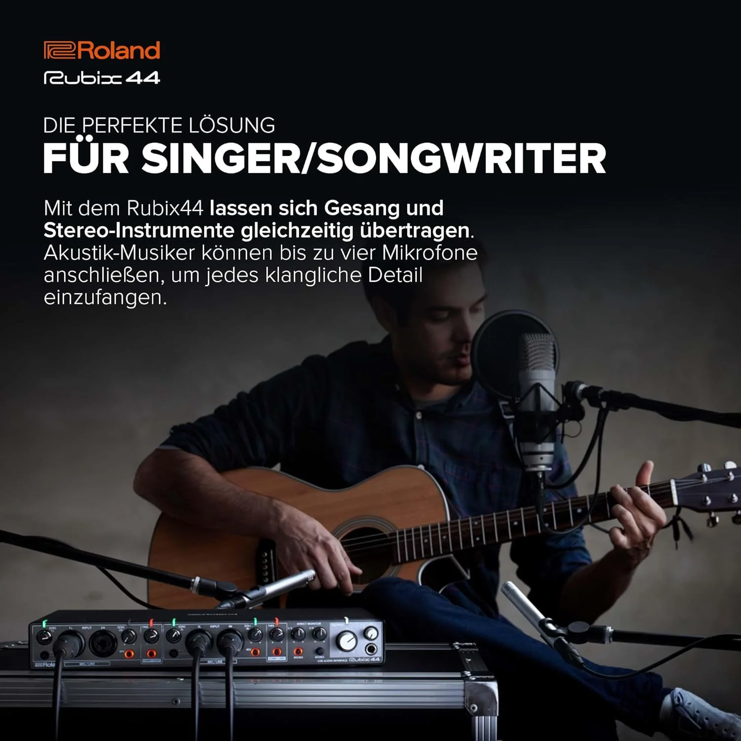 اینترفیس صوتی USB رولند Rubix44 با 4 ورودی/4 خروجی | کیفیت صوتی با وضوح بالا | ضبط میکروفون، گیتار، کیبورد و موارد دیگر | ساختار فشرده و مستحکم | سازگار با مک، کامپیوتر و آیپد