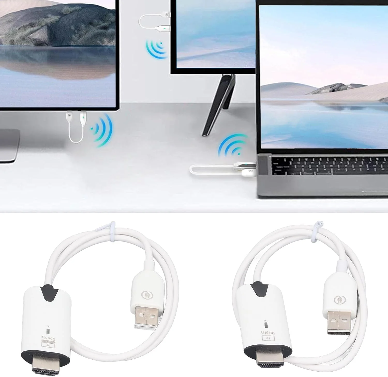 فرستنده و گیرنده بی سیم رابط چند رسانه ای HD سپتاپنتا، کیت توسعه دهنده بی سیم، 30 متر بدون تاخیر، کیفیت تصویر 1080P با وضوح بالا برای کامپیوتر، ست تاپ باکس