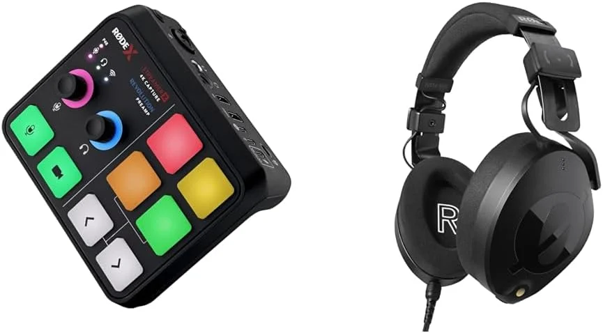 کارت کپچر و رابط صوتی حرفه ای RØDE X Streamer X به همراه هدفون دور گوشی حرفه ای RØDE NTH-100 برای تولید محتوا و تولید موسیقی کارت کپچر و رابط صوتی حرفه ای RØDE X Streamer X به همراه هدفون دور گوشی حرفه ای RØDE NTH-100 برای تولید محتوا و تولید موسیقی
