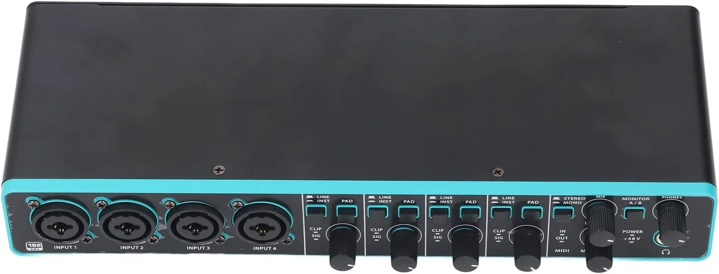 اینترفیس صدای USB حرفه‌ای Dilwe با کیفیت بالا، 4 ورودی و 4 خروجی، ضبط 192 کیلوهرتز برای نوازندگان و مهندسان صدا