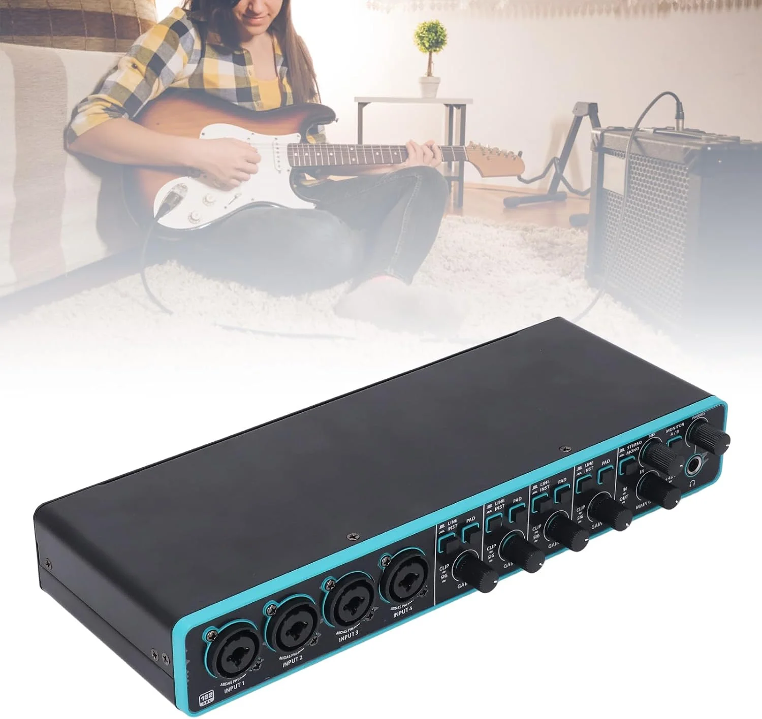 کارت صدای USB حرفه ای 24 بیت/192 کیلوهرتز با فانتوم پاور 48 ولت، اتصال و پخش آسان برای ویندوز و مک OS X