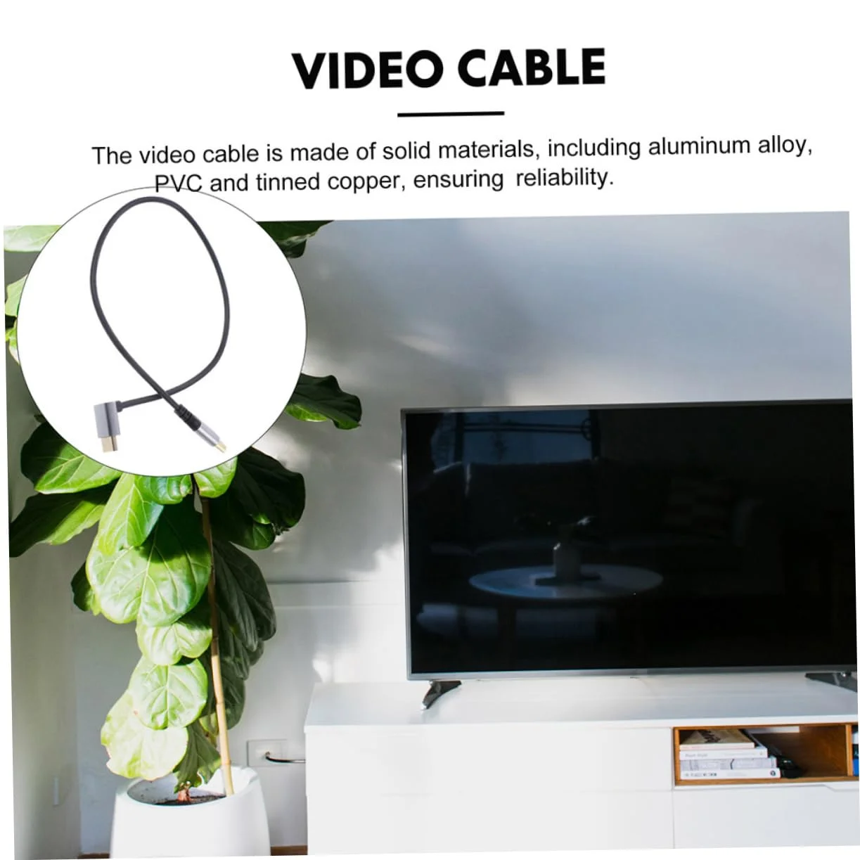 کابل ویدئو با زاویه رو به بالا نر به نر، انعطاف پذیر و بادوام برای اتصالات تلویزیون، کامپیوتر و مانیتور