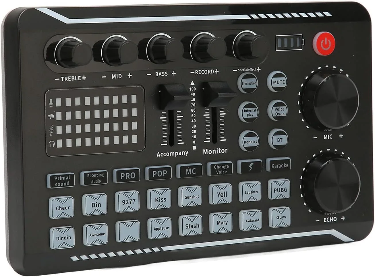 کارت صدای زنده F998، رابط صوتی پادکست با افکت های میکسر DJ، تغییر دهنده صدا با افکت صوتی برای پخش زنده کارائوکه Tiktok YouTube