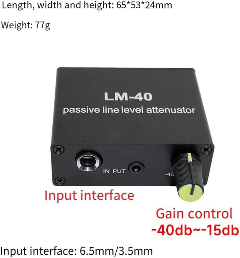 تضعیف کننده صوتی پسیو، کارت صدای سیگنال خروجی خط، مبدل سطح بالا به پایین + خط 3.5