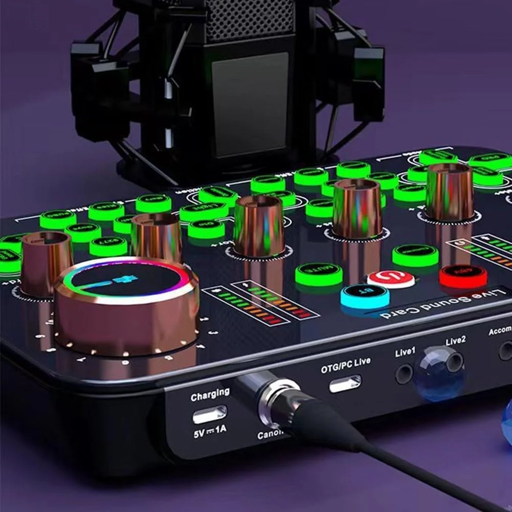 مجموعه تجهیزات پادکست، کارت صدا استریم زنده با مجموعه کابل سه پایه میکروفون برای ضبط ولاگ و استریم زنده صدا مجموعه تجهیزات پادکست، کارت صدا استریم زنده با مجموعه کابل سه پایه میکروفون برای ضبط ولاگ و استریم زنده صدا